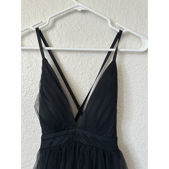 Haute Monde Black Formal Homecoming Prom Dress Tulle Size Small - Picture 3 of 5